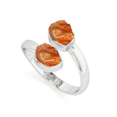 sunstone rough shape stackable bezel-set ring